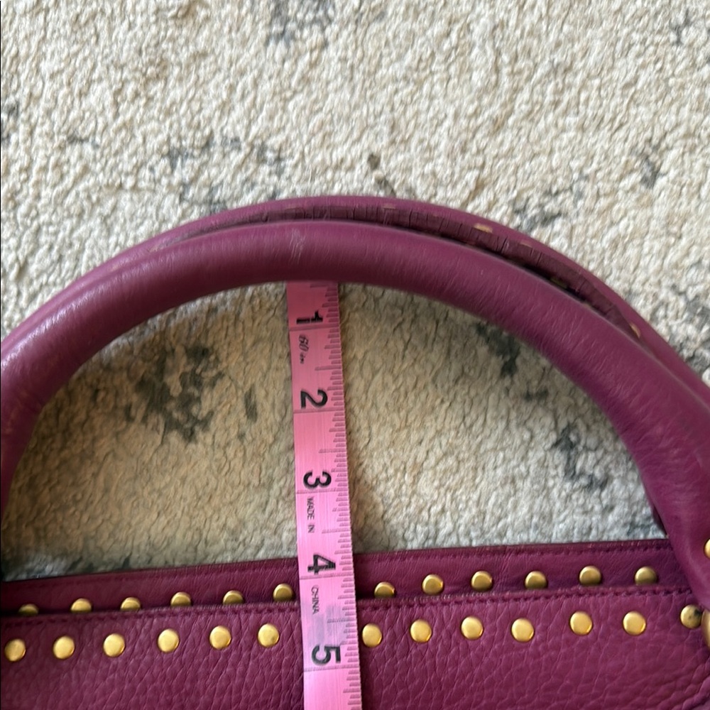 Wilson’s Leather Studded dark Pink Leather Tote Bag - Picture 4 of 9